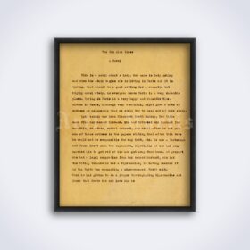 Printable The Sun Also Rises novel by Ernest Hemingway typescript poster - vintage print poster
