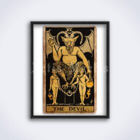 Printable The Devil – Tarot Card print, Major Arcana, Greater Arcana poster - vintage print poster
