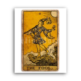 Printable The Fool – Tarot Card print, Major Arcana, Greater Arcana poster - vintage print poster