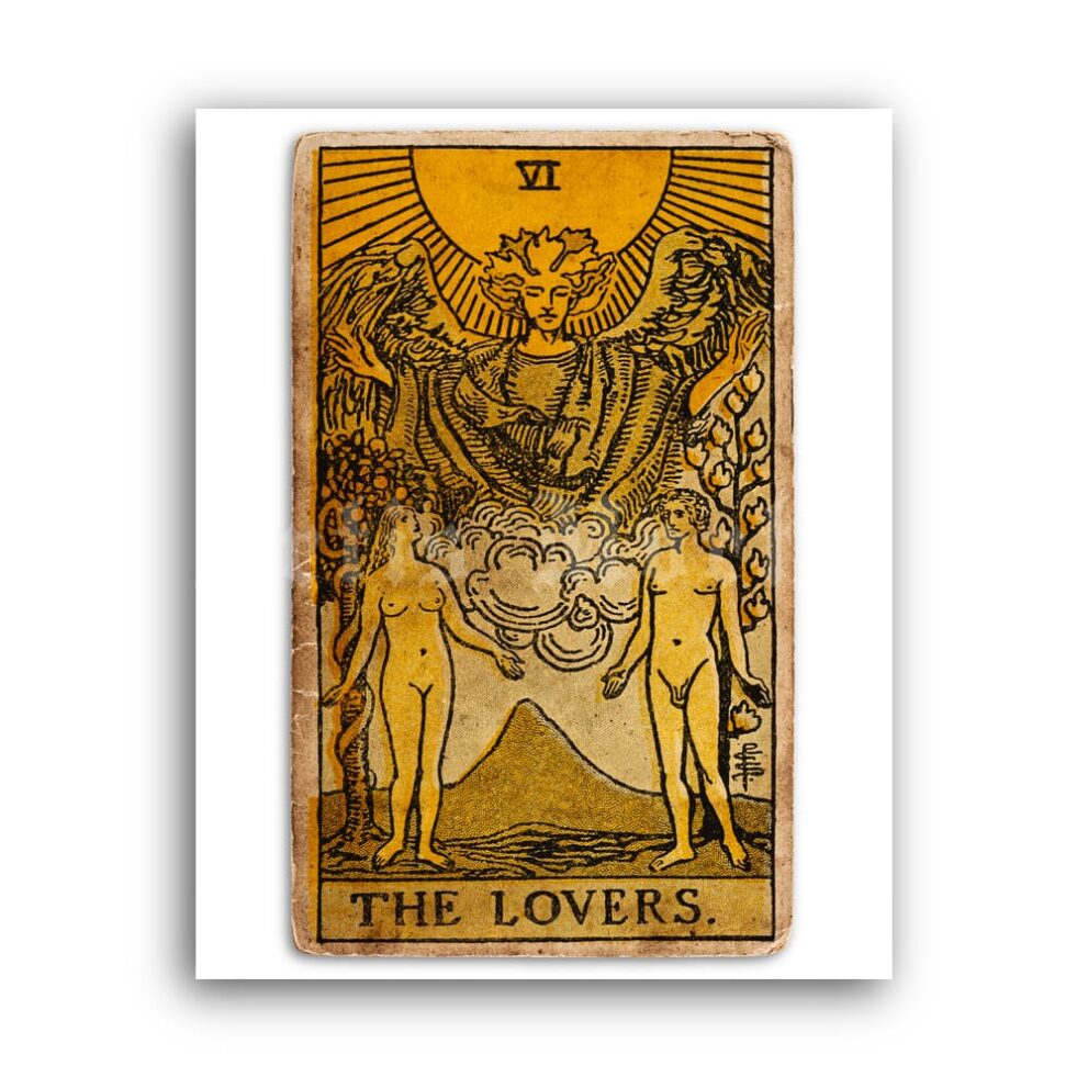 Printable The Lovers – Tarot Card print, Major Arcana, Greater Arcana poster - vintage print poster
