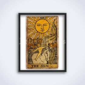 Printable The Sun – Tarot Card print, Major Arcana, Greater Arcana poster - vintage print poster
