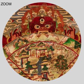 Printable Bhavacakra, Wheel of Life - Yama, Lord of Death, Tibetan art - vintage print poster