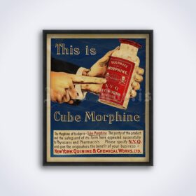 Printable Cube Morphine - vintage pharmacy, apothecary, medical poster - vintage print poster