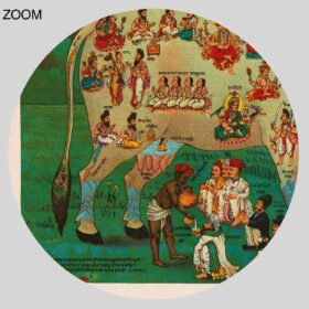 Printable The Holy Cow - Mother Earth, Hindu art, Hinduism mythology - vintage print poster