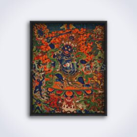 Printable Mahakala - Dharma protector, Tibetan deity, Buddhist art - vintage print poster