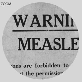 Printable Measles Warning - vintage medical broadside, epidemic sign - vintage print poster