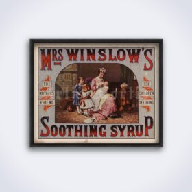 Printable Mrs Winslow's Soothing Syrup - vintage apothecary poster - vintage print poster