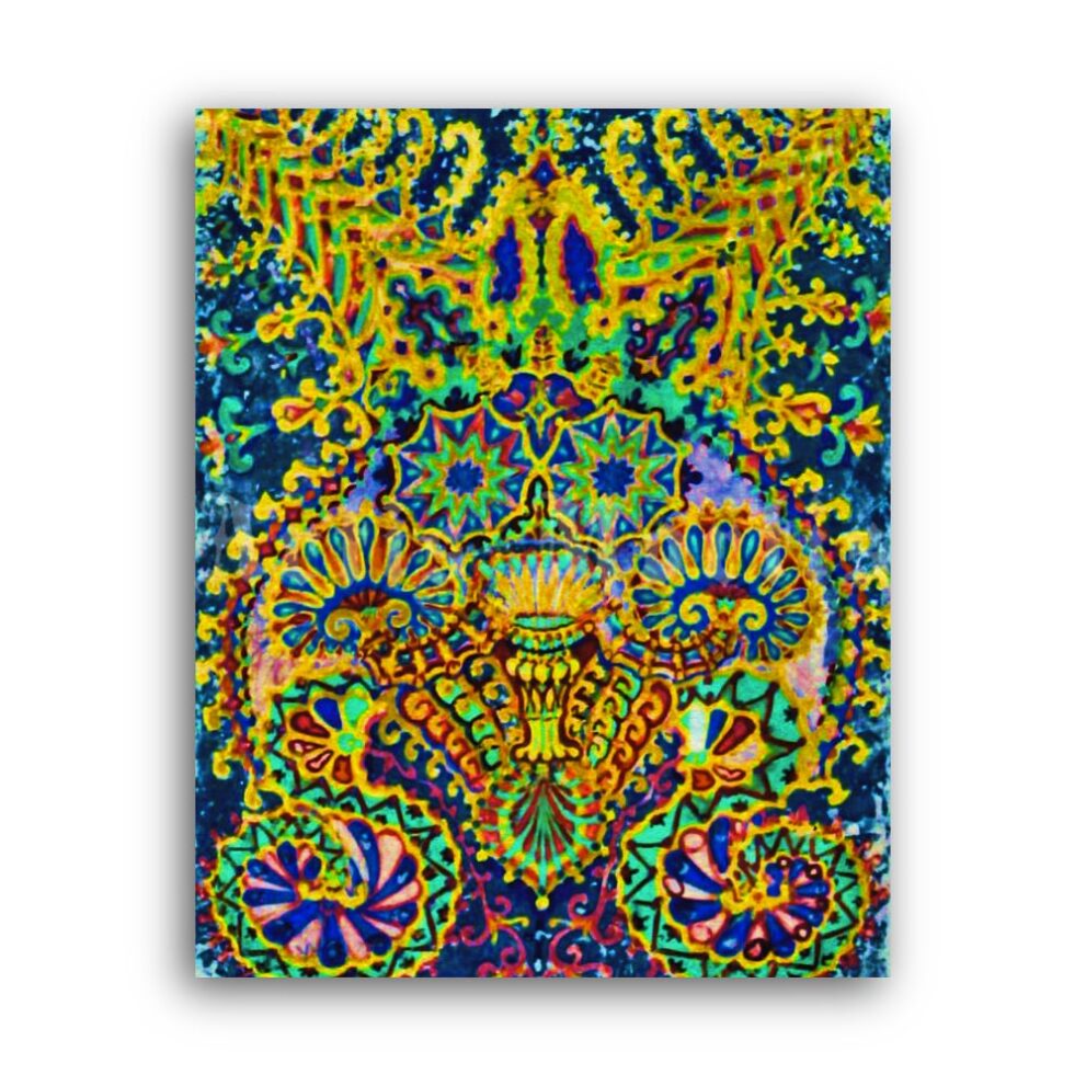 Printable Fractal Cat by Louis Wain - weird, odd, psychedelic art - vintage print poster
