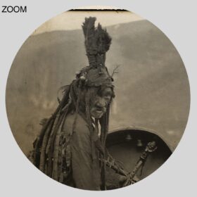 Printable Mongolian shaman with drum - medicine man vintage photo - vintage print poster