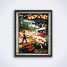 Printable Thurston's Mysteries - vintage illusionist, magician poster - vintage print poster
