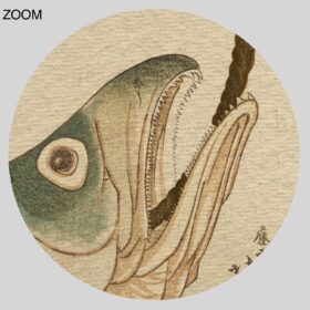 Printable Head of a Salmon - vintage Japanese woodblock print - vintage print poster