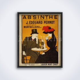 Printable Vintage Edouard Pernot Absinthe advertisement poster, print - vintage print poster