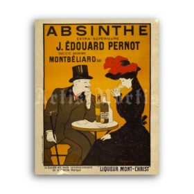 Printable Vintage Edouard Pernot Absinthe advertisement poster, print - vintage print poster