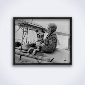 Printable Dog pilot, aviator - vintage photo, airplane, aviation, pet print - vintage print poster
