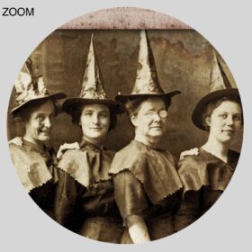 Printable Halloween coven – Victorian witches vintage photo poster - vintage print poster
