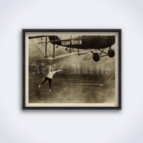 Printable Lillian Boyer aerobatic stunts - wing walker girl 1920s photo - vintage print poster