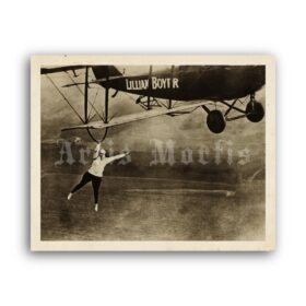 Printable Lillian Boyer aerobatic stunts - wing walker girl 1920s photo - vintage print poster