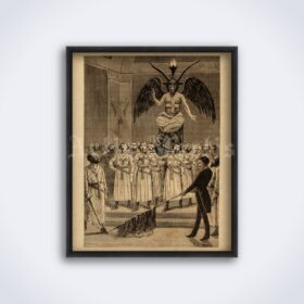 Printable Masonry ritual - Baphomet, Satan, mysteries, initiation poster - vintage print poster