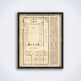 Printable Masonic temple plan - Freemasonry, lodge, templar, illuminati - vintage print poster