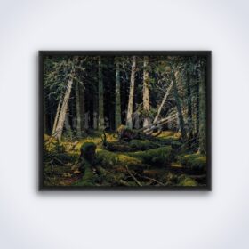 Printable Forest wind-fallen trees - landscape painting by Ivan Shishkin - vintage print poster