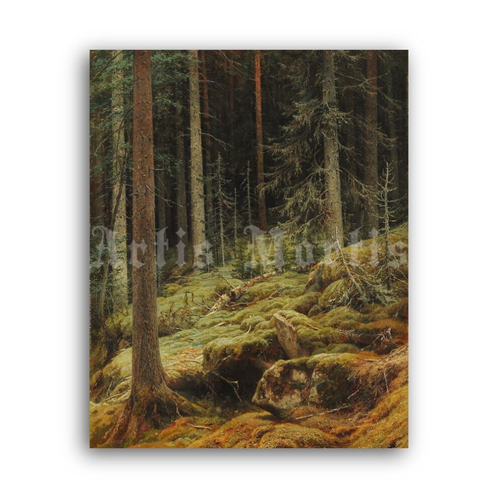 Printable Wilds - landscape painting by Ivan Shishkin - vintage print poster