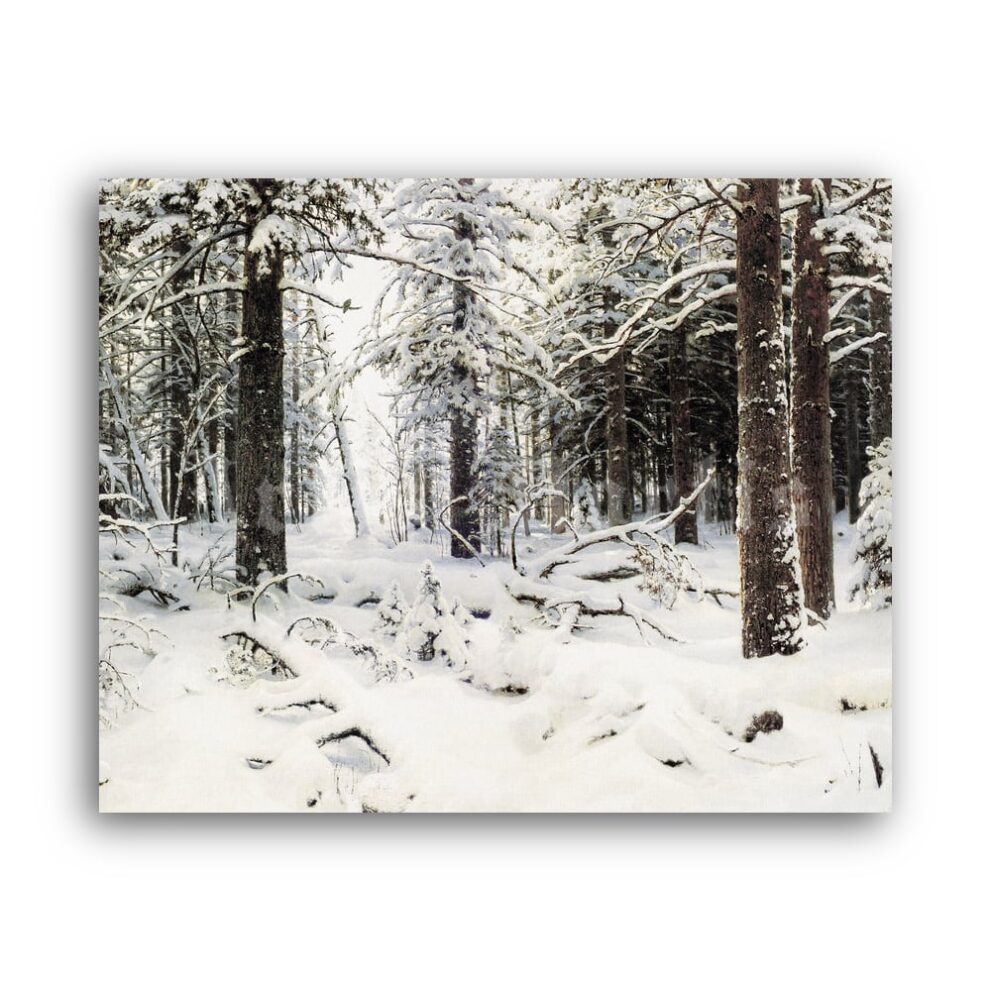 Printable Winter - landscape painting by Ivan Shishkin - vintage print poster