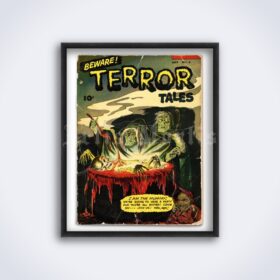 Printable Beware Horror Tales - vintage horror pulp magazine cover art - vintage print poster