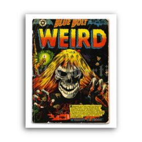 Printable Blue Bolt Weird - vintage horror pulp magazine cover poster - vintage print poster