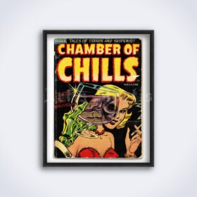 Printable Chamber of Chills - vintage 1953 horror tales cover art print - vintage print poster