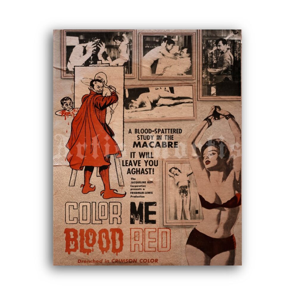 Printable Color Me Blood Red – vintage 1965 horror movie poster - vintage print poster