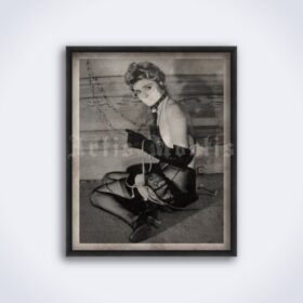 Printable Girl on the chain - vintage fetish BDSM photo by John Willie - vintage print poster