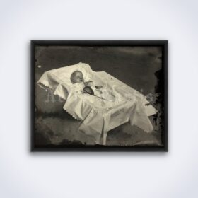 Printable Baby in the coffin - antique postmortem photo print - vintage print poster