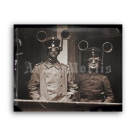 Printable Military sound locators vintage WWI era photo poster - vintage print poster