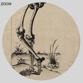Printable Thinking and sad human skeleton – anatomy, medieval print - vintage print poster