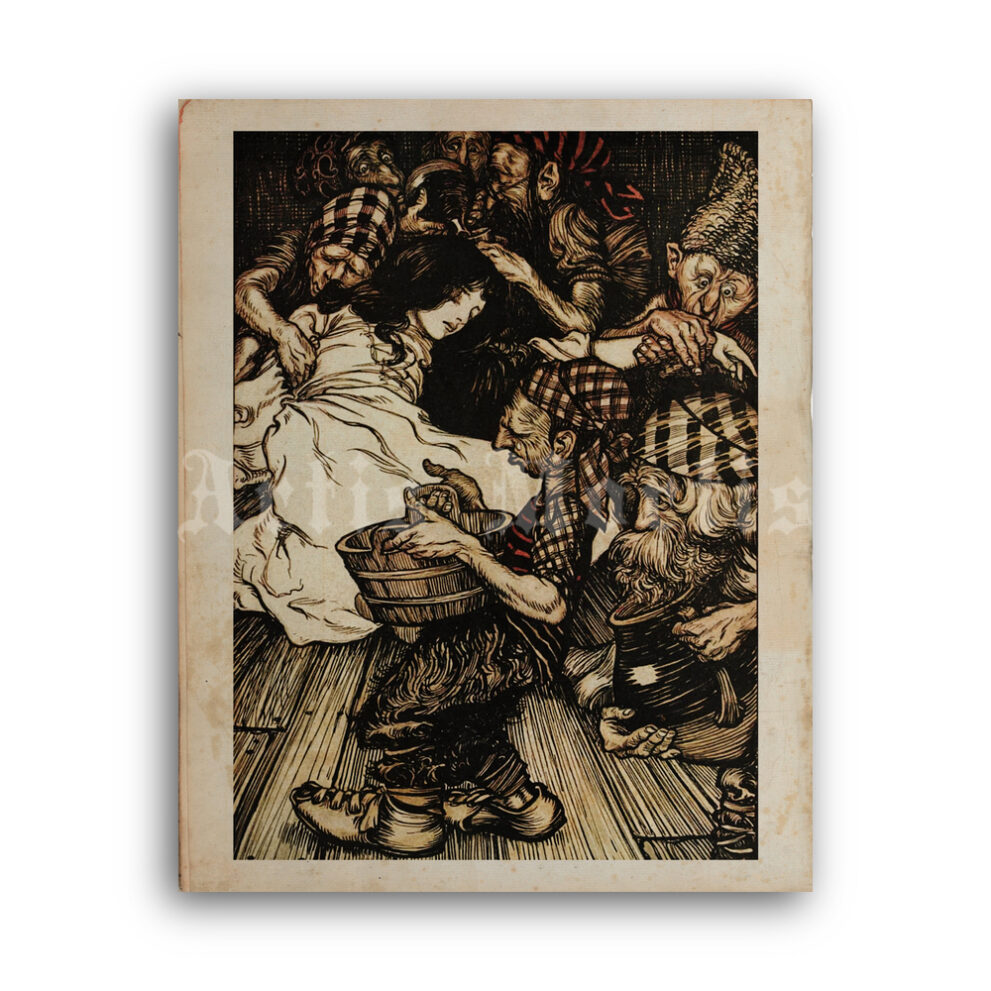 Printable Dead Snow White and the Seven Dwarfs – Arthur Rackham art - vintage print poster