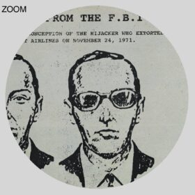 Printable D.B. Cooper FBI Wanted poster, 1971 plane hijacking - vintage print poster