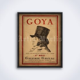 Printable Francisco Goya vintage 1950 exhibition poster, lithograph print - vintage print poster