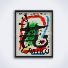 Printable Joan Miro vintage exhibition poster - Oeuvres Graphiques 1965 - vintage print poster