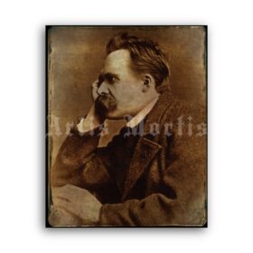 Printable Friedrich Nietzsche philosopher photo portrait - philosophy print - vintage print poster