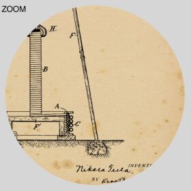 Printable Nikola Tesla - Wireless electrical energy transmitter patent print - vintage print poster