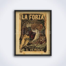 Printable Giuseppe Verdi opera vintage 1862 poster - La forza del destino - vintage print poster