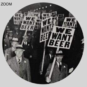 Printable We Want Beer - vintage photo, anti-prohibition march sign - vintage print poster