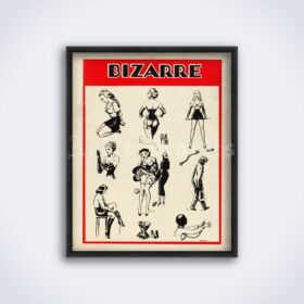 Printable Bizarre magazine cover art by John Willie – 1940s fetish poster - vintage print poster