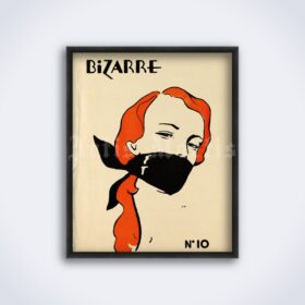Printable Bizarre magazine No 10 cover by John Willie, BDSM poster - vintage print poster