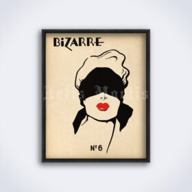 Printable Bizarre magazine No 6 cover by John Willie – 1940s fetish poster - vintage print poster