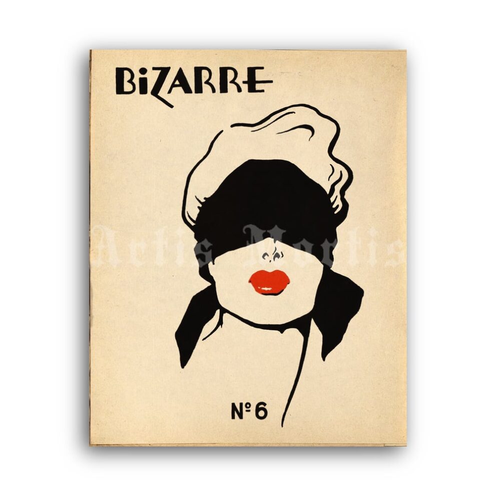 Printable Bizarre magazine No 6 cover by John Willie – 1940s fetish poster - vintage print poster