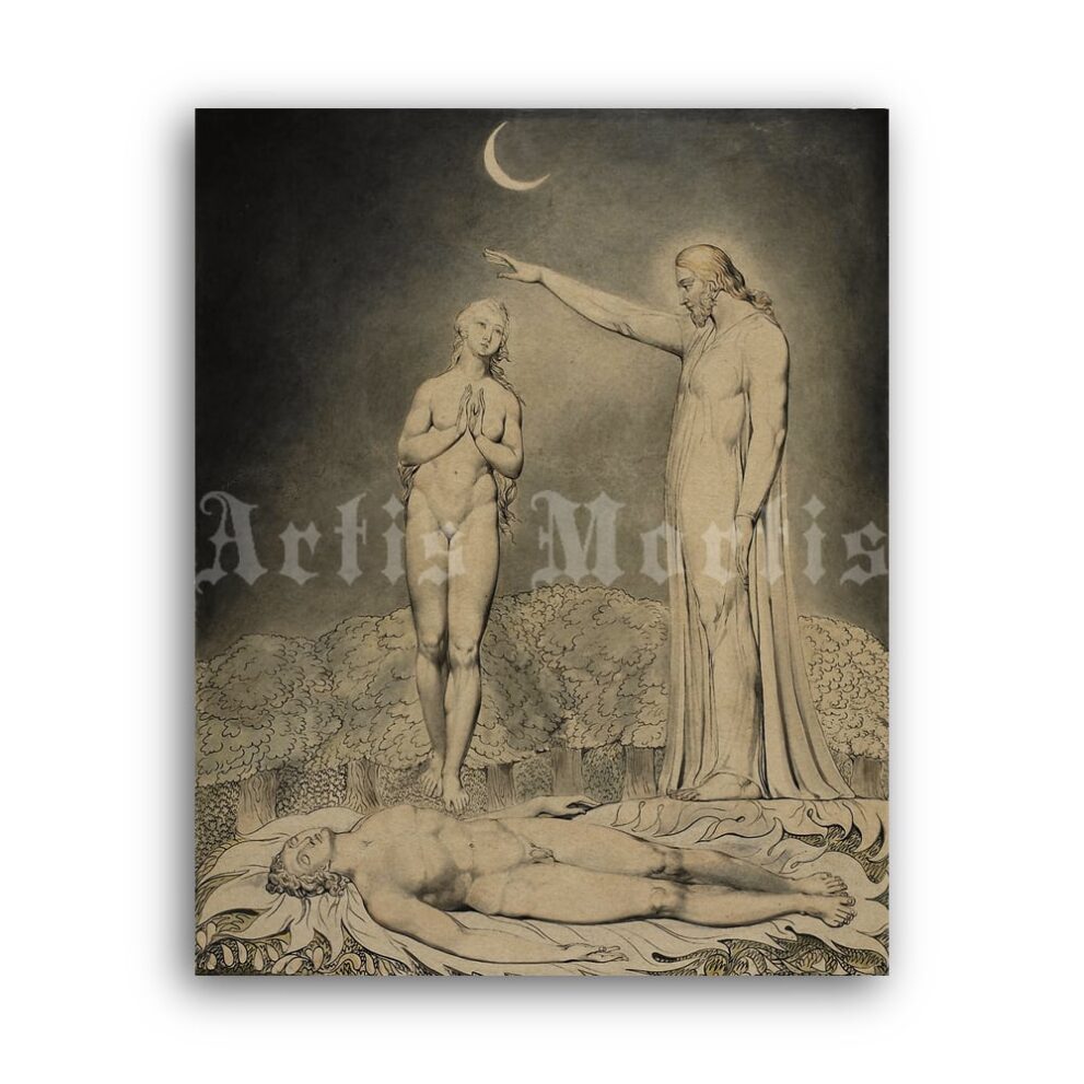 Printable The Creation of Eve - Paradise Lost - William Blake art print - vintage print poster
