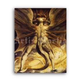 Printable The Great Red Dragon and the Woman Clothed in Sun print - vintage print poster