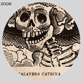 Printable Calavera Catrina, Lady skeleton - art by Jose-Guadalupe Posada - vintage print poster