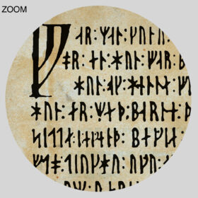 Printable Codex Runicus manuscript page print, Elder Futhark runes - vintage print poster